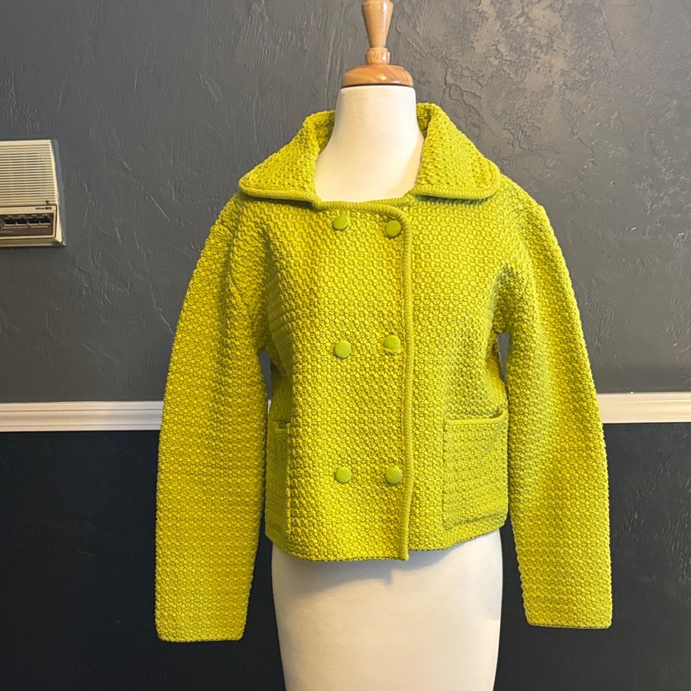 Zara Women's Vibrant Green Pea Coat